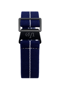 Bracelet Marna Bleu nuit ligne blanche 22 mm