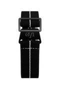 Bracelet Marna Noir ligne blanche 22 mm