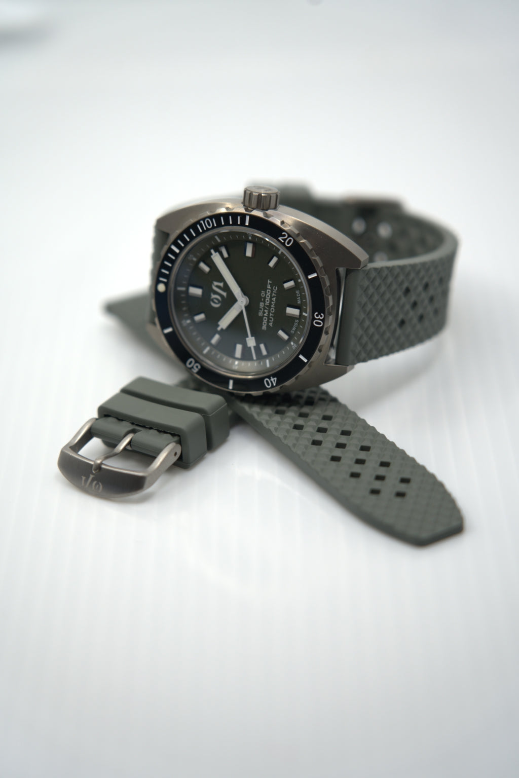 Bracelet Rubber Vert profond 22 mm